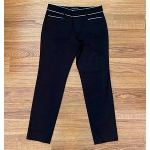 Banana Republic Sloan Black Pants with White Piping - Size: 2